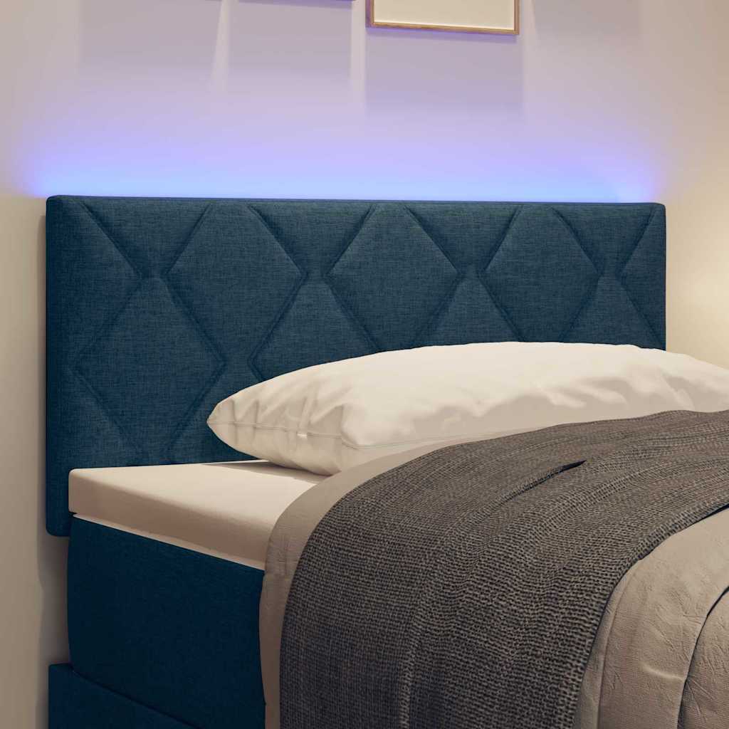 Hovedgærde Med Led -strimmellys Med Hovedgærde Blå 100 Cm Stof - Billede 5