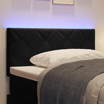 Led-sengegavl Med Led -strimmellys Argyle Sort 100 Cm Fløjl - Billede 5