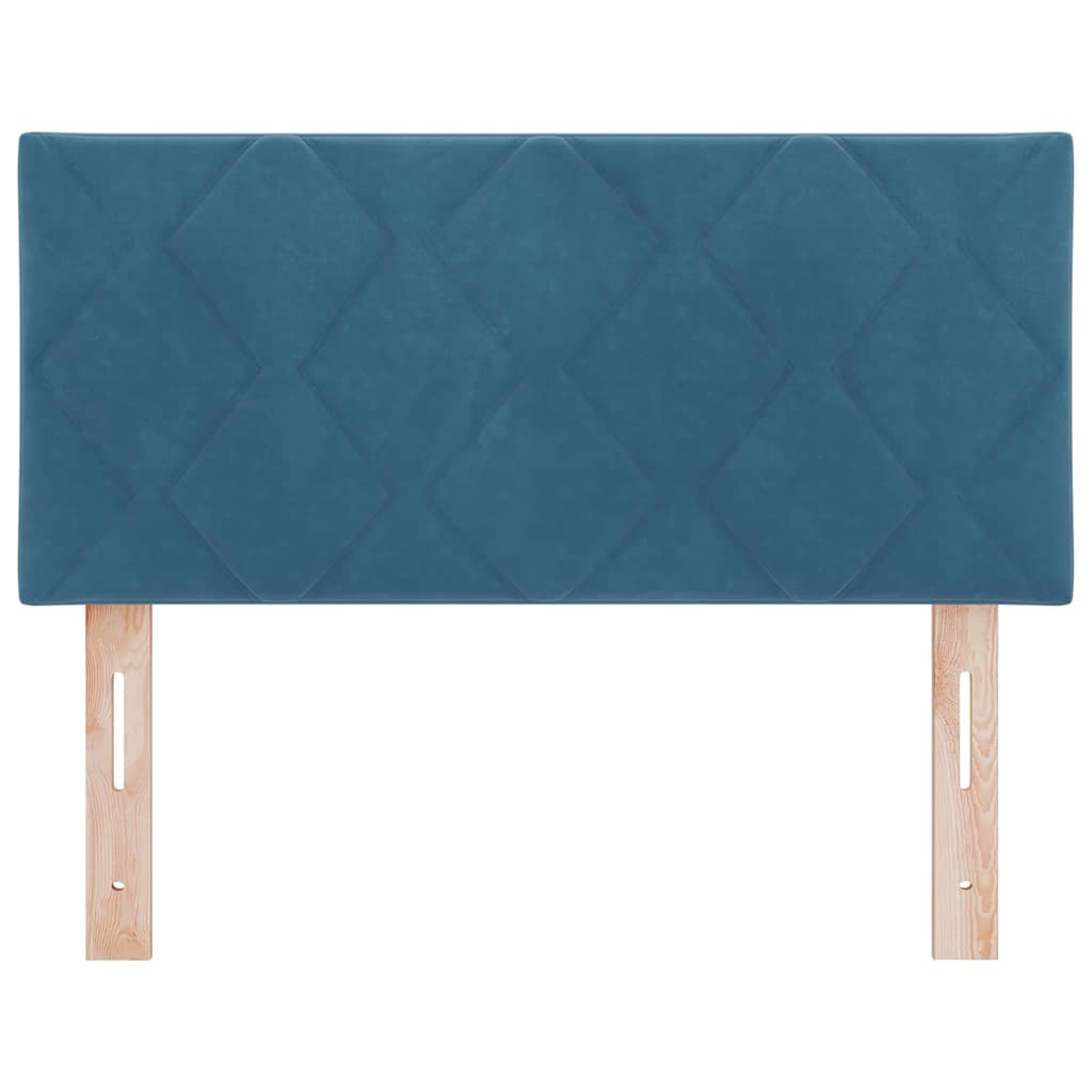 Led-sengegavl Med Led -strimmellys Mørkeblå 100 Cm Fløjl - Billede 5