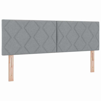 Hovedgærde Med Led -strimmellys Lysegrå 144 Cm Stof - Billede 2