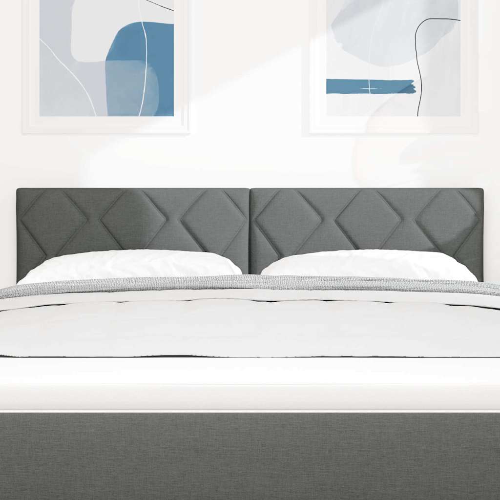 Hovedgærde Med Led -strimmellys Med Hovedgærde Grå 144 Cm Stof - Billede 4