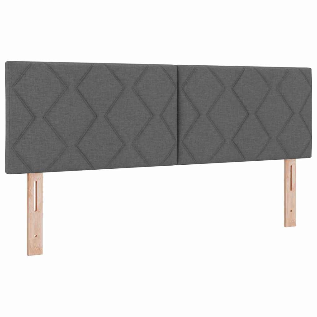 Hovedgærde Med Led -strimmellys Med Hovedgærde Grå 144 Cm Stof - Billede 2