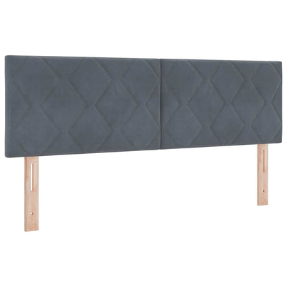 Led-sengegavl Med Led -strimmellys Mørkegrå 144 Cm Fløjl - Billede 2