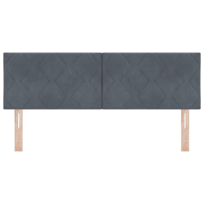 Led-sengegavl Med Led -strimmellys Mørkegrå 144 Cm Fløjl - Billede 6