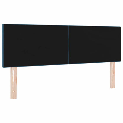 Led-sengegavl Med Led -strimmellys Mørkeblå 144 Cm Fløjl - Billede 8
