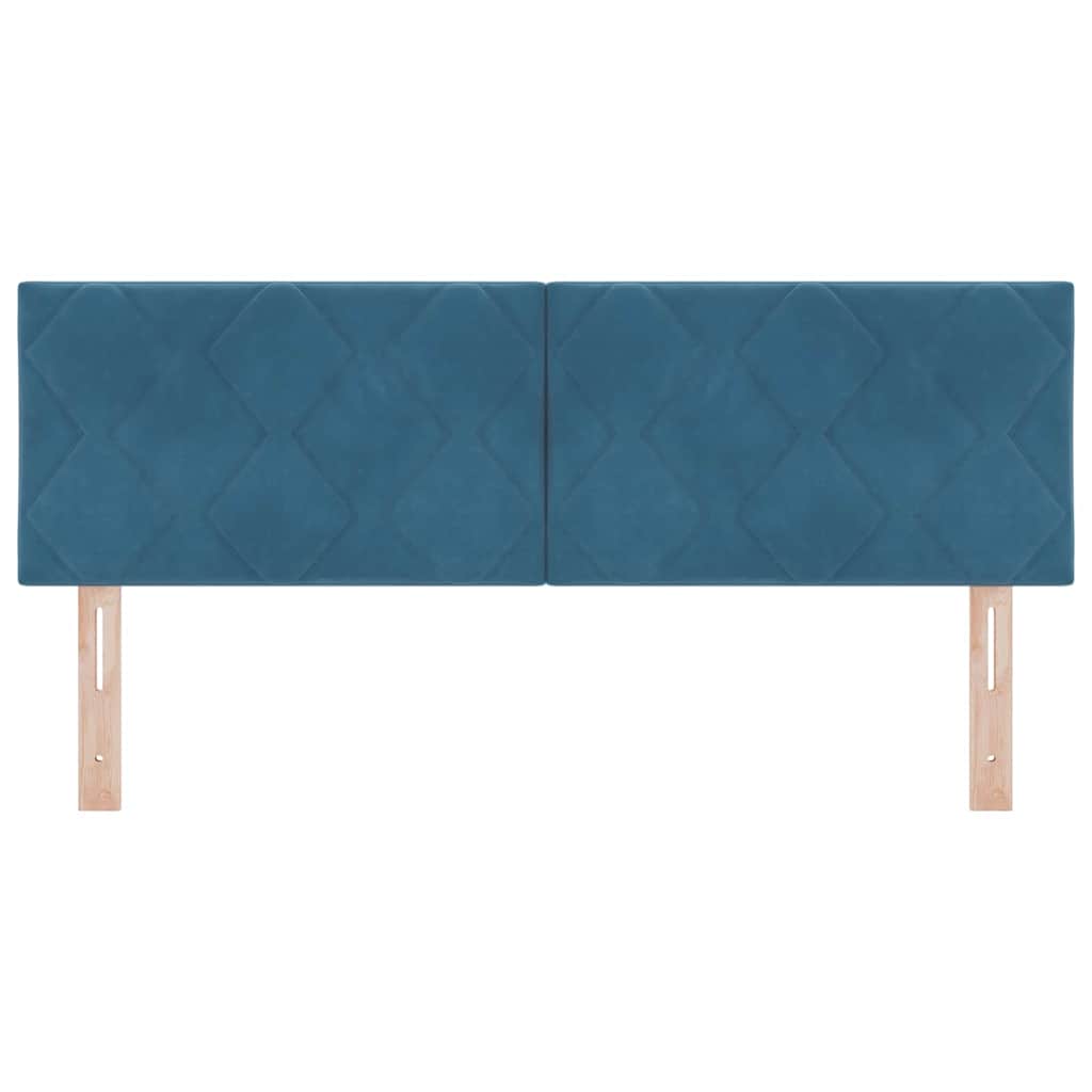 Led-sengegavl Med Led -strimmellys Mørkeblå 144 Cm Fløjl - Billede 6