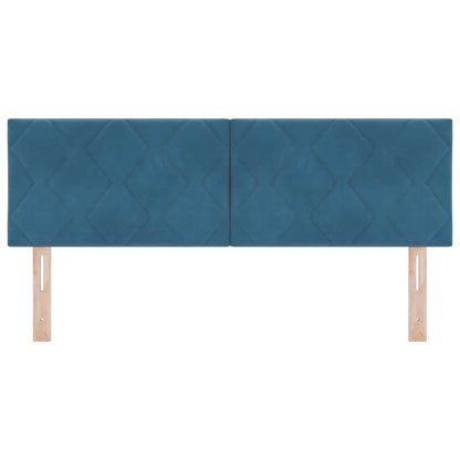 Led-sengegavl Med Led -strimmellys Mørkeblå 144 Cm Fløjl - Billede 6