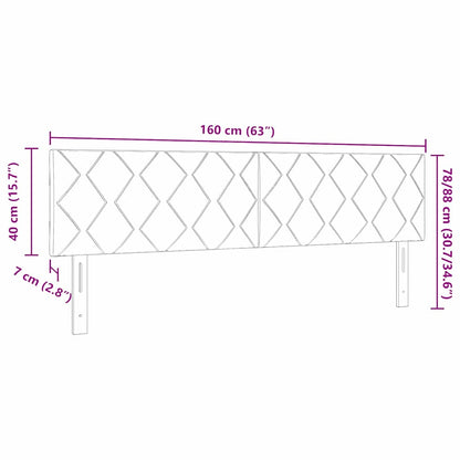 Hovedgærde Med Led -strimmellys Lysegrå 160 Cm Stof - Billede 11