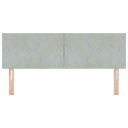 Led-sengegavl Med Led -strimmellys Lysegrå 160 Cm Fløjl - Billede 6
