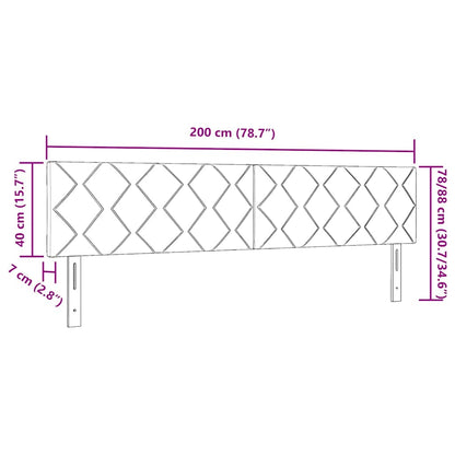 Led-sengegavl Med Led -strimmellys Geometrisk Sort 200 Cm Fløjl - Billede 11