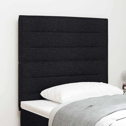 Led Sengegavl Med Led -strimmellys Vægmonteret Sort 100 Cm Stof - Hovedbillede