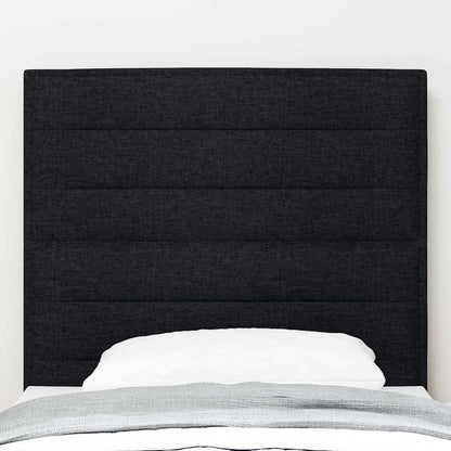Led Sengegavl Med Led -strimmellys Vægmonteret Sort 100 Cm Stof - Billede 4