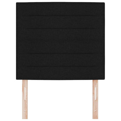 Led Sengegavl Med Led -strimmellys Vægmonteret Sort 100 Cm Stof - Billede 6