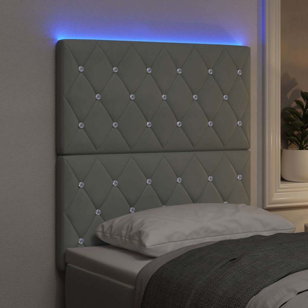 LED Sengegavl Med LED-lysstrimler Fløjl - Billede 4