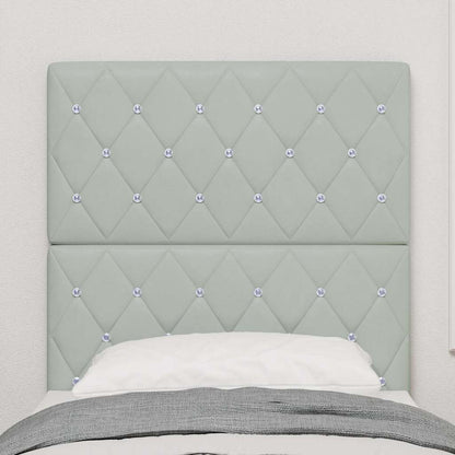 Led Sengegavl Med Led -strimmellys Argyle Lysegrå 80 Cm Fløjl - Billede 4