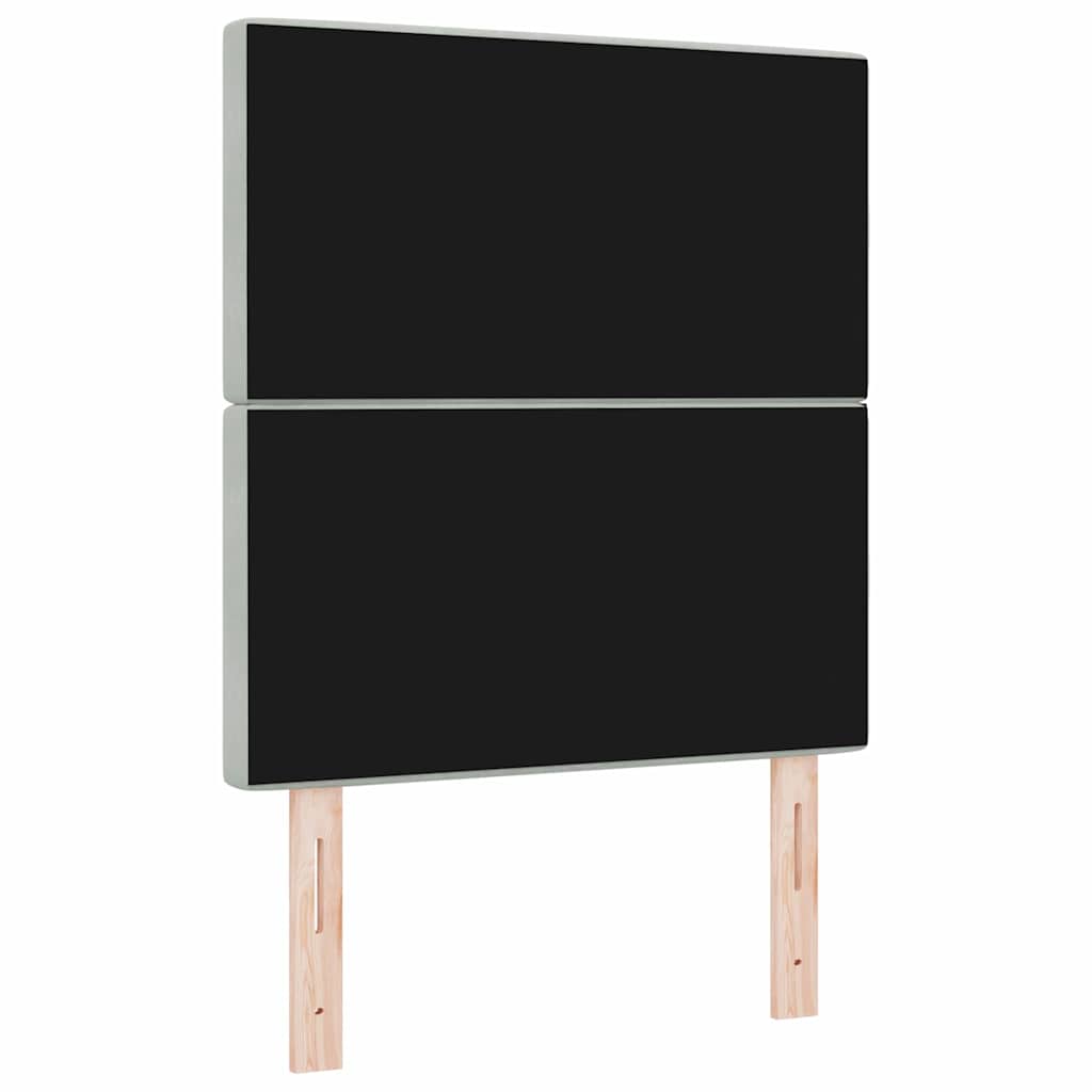Led Sengegavl Med Led -strimmellys Argyle Lysegrå 80 Cm Fløjl - Billede 7