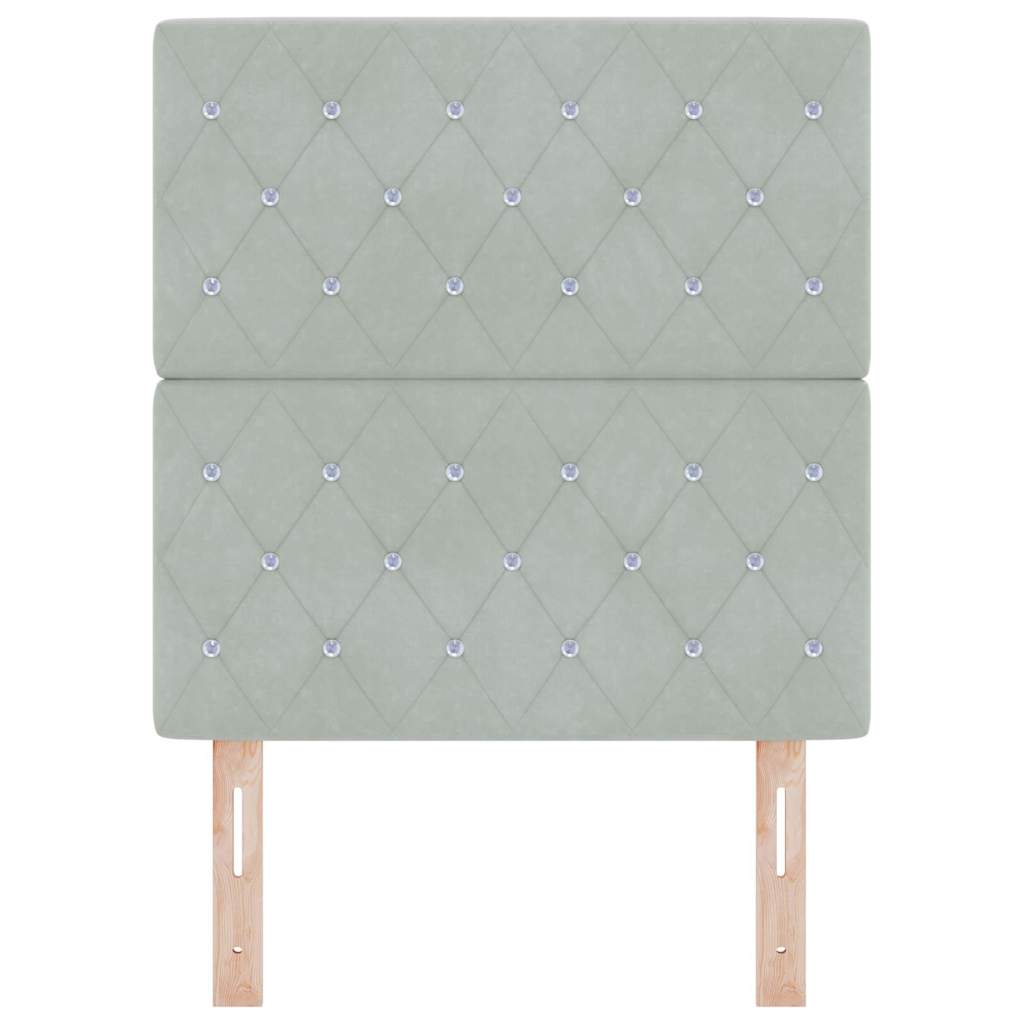 Led Sengegavl Med Led -strimmellys Argyle Lysegrå 80 Cm Fløjl - Billede 5