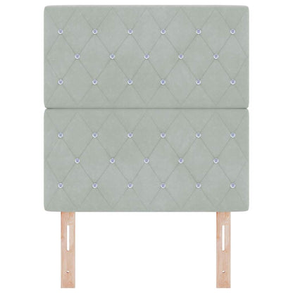 Led Sengegavl Med Led -strimmellys Argyle Lysegrå 80 Cm Fløjl - Billede 5