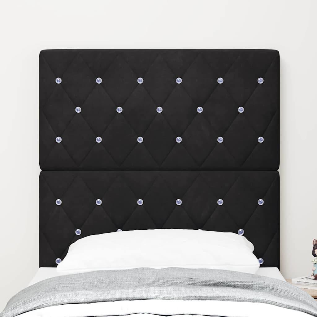 Led Sengegavl Med Led -strimmellys Argyle Sort 80 Cm Fløjl - Billede 4