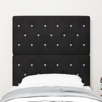 Led Sengegavl Med Led -strimmellys Argyle Sort 80 Cm Fløjl - Billede 4