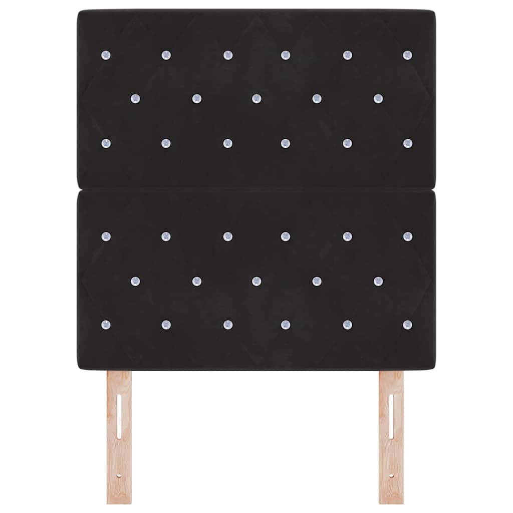 Led Sengegavl Med Led -strimmellys Argyle Sort 80 Cm Fløjl - Billede 5