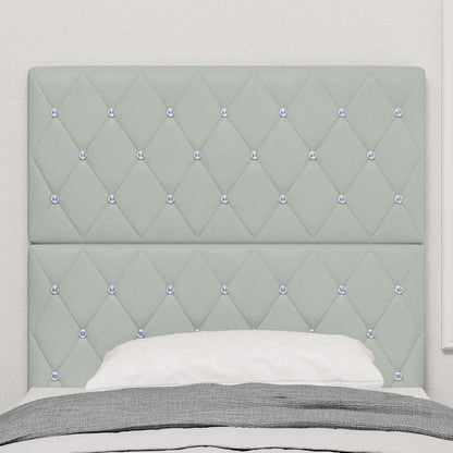 Led Sengegavl Med Led -strimmellys Argyle Lysegrå 90 Cm Fløjl - Billede 4