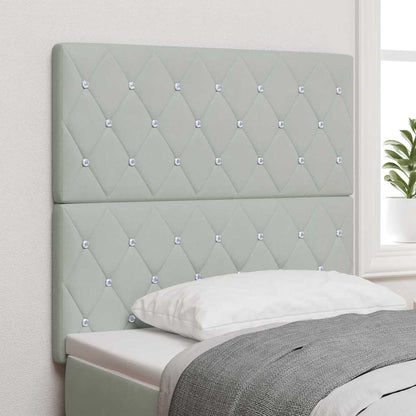 Led Sengegavl Med Led -strimmellys Argyle Lysegrå 100 Cm Fløjl - Hovedbillede