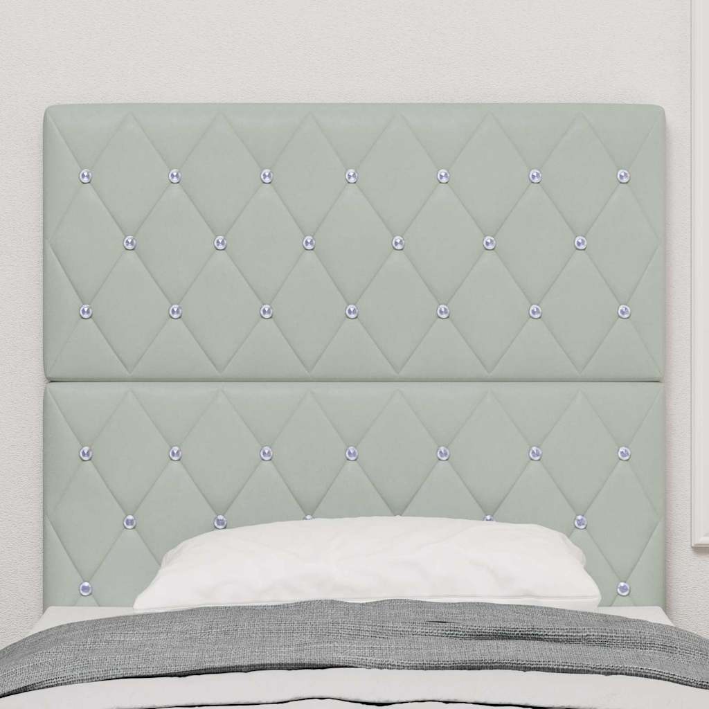 Led Sengegavl Med Led -strimmellys Argyle Lysegrå 100 Cm Fløjl - Billede 4