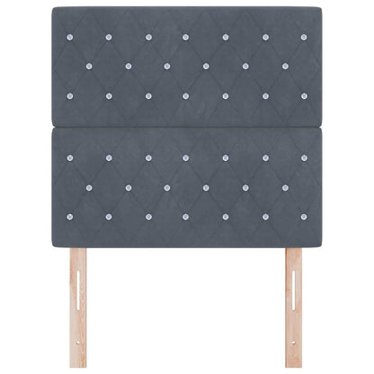 Led Sengegavl Med Led -strimmellys Argyle Mørkegrå 100 Cm Fløjl - Billede 5