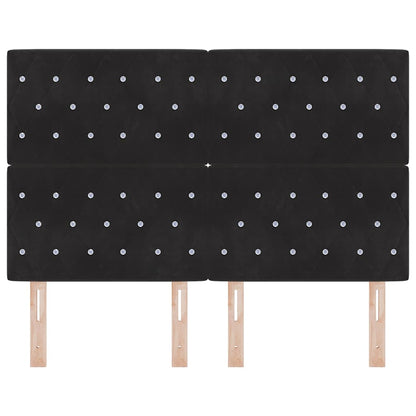 Led Sengegavl Med Led -strimmellys Argyle Sort 144 Cm Fløjl - Billede 6