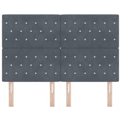 Led Sengegavl Med Led -strimmellys Argyle Mørkegrå 80 Cm Fløjl - Billede 6