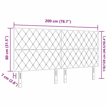 Led Sengegavl Med Led -strimmellys Argyle Lysegrå 100 Cm Fløjl - Billede 11