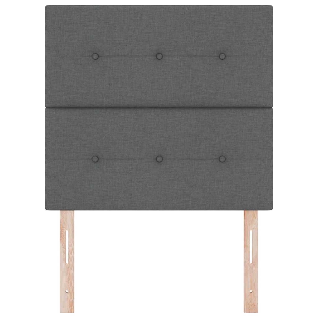 Led Sengegavl Med Led -strimmellys Mørkegrå 80 Cm Stof - Billede 6