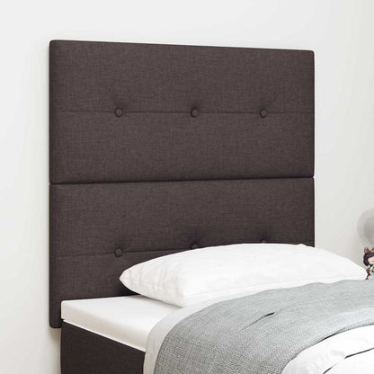 Led Sengegavl Med Led -strimmellys Mørk Brun 100 Cm Stof - Hovedbillede