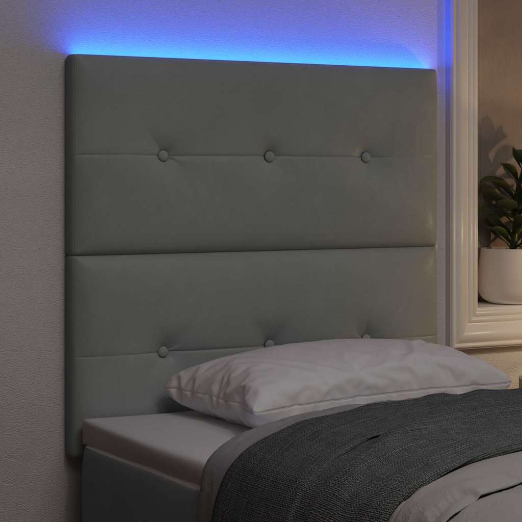Hovedgærde Med Led -strimmellys Lysegrå 100 Cm Fløjl - Billede 5