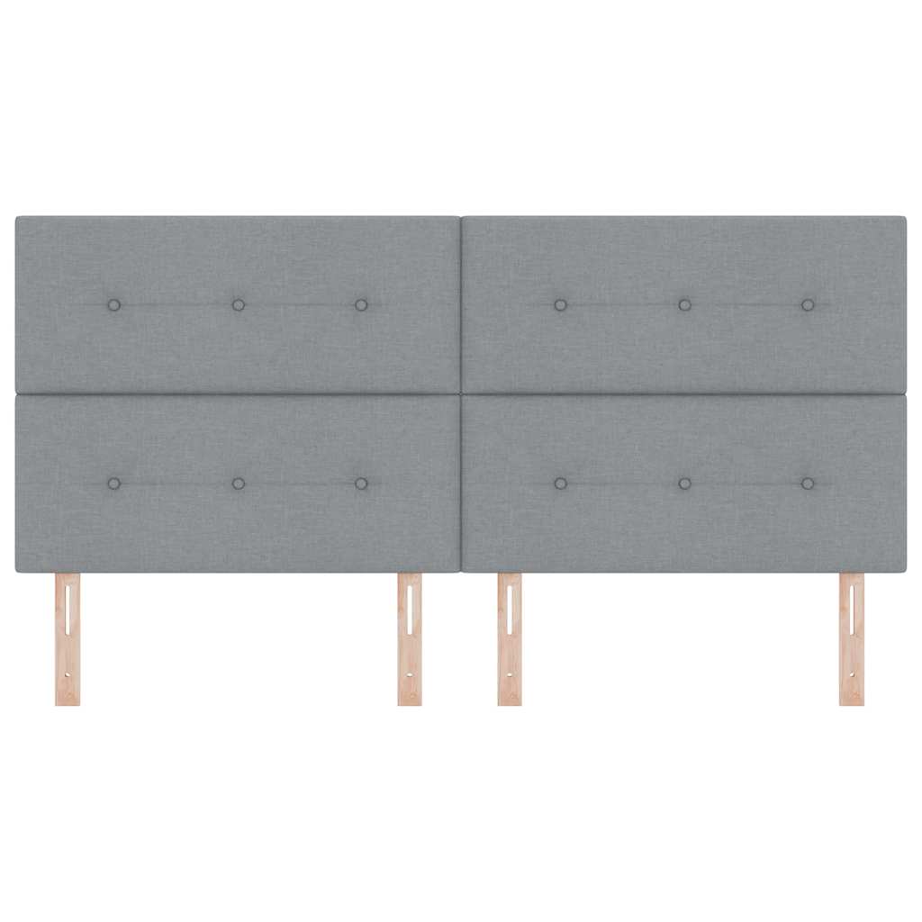 Led Sengegavl Med Led -strimmellys Lysegrå 200 Cm Stof - Billede 6