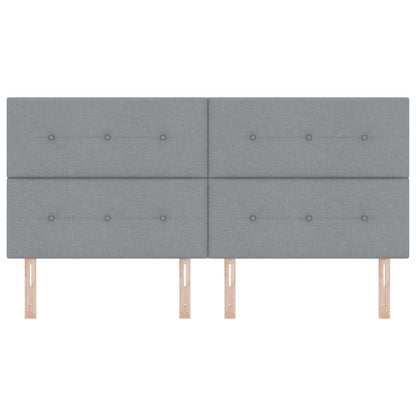Led Sengegavl Med Led -strimmellys Lysegrå 200 Cm Stof - Billede 6
