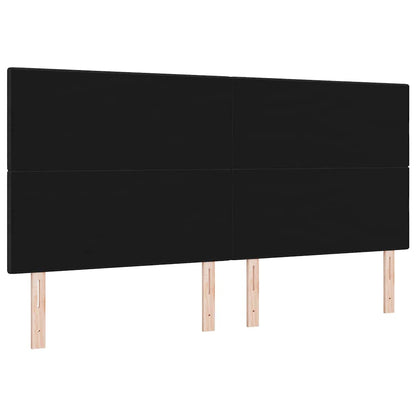 Led Sengegavl Med Led -strimmellys Sort 200 Cm Stof - Billede 8