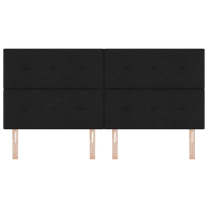 Led Sengegavl Med Led -strimmellys Sort 200 Cm Stof - Billede 6