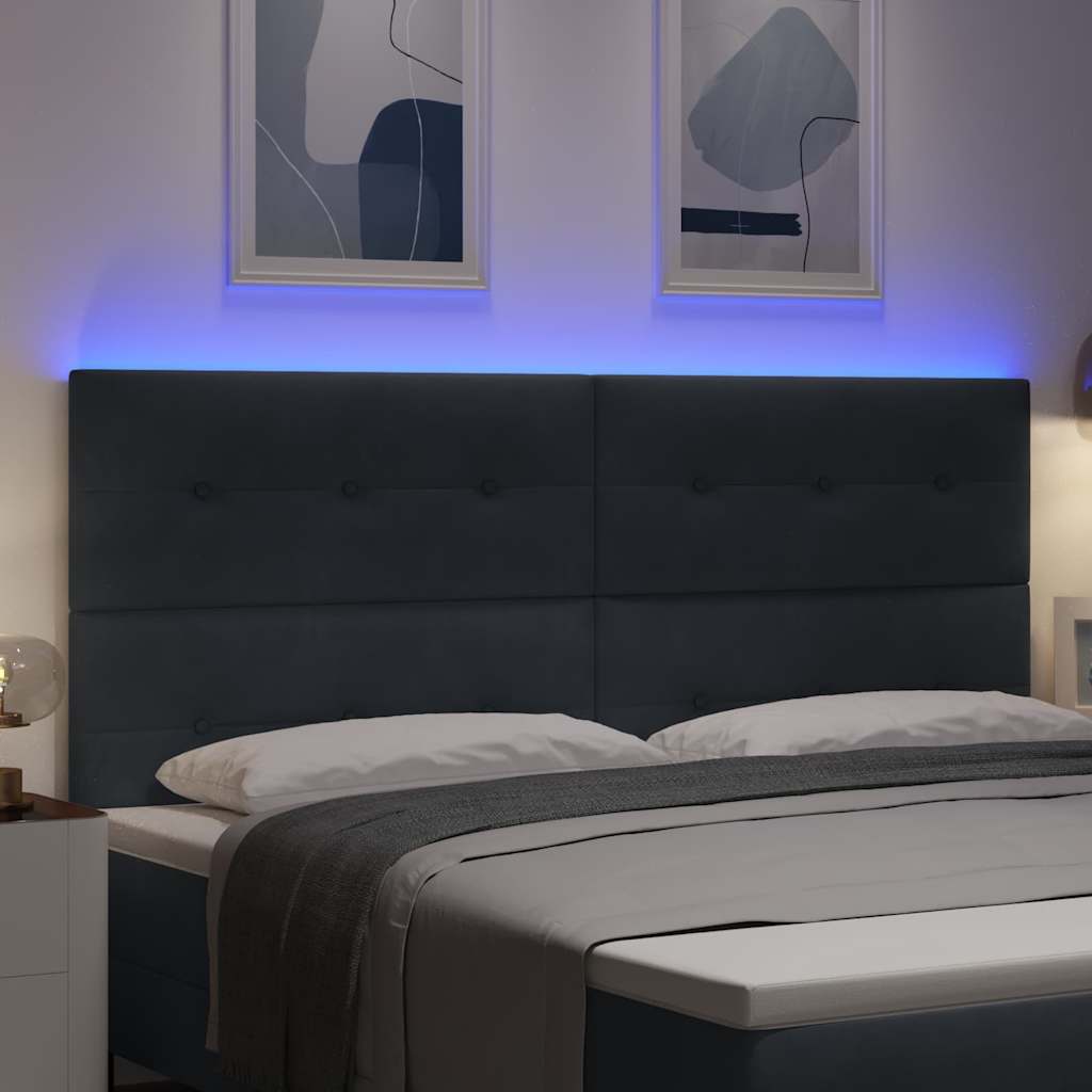 Hovedgærde Med Led -strimmellys Med Hovedgærde Grå 100 Cm Fløjl - Billede 5