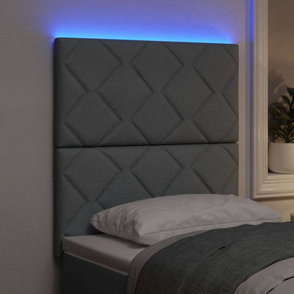 Hovedgærde Med Led -strimmellys Indstillelig Lysegrå 80 Cm Stof - Billede 5
