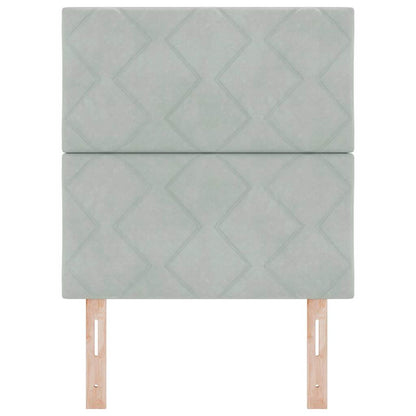 Led-sengegavl Med Led -strimmellys Lysegrå 80 Cm Fløjl - Billede 6