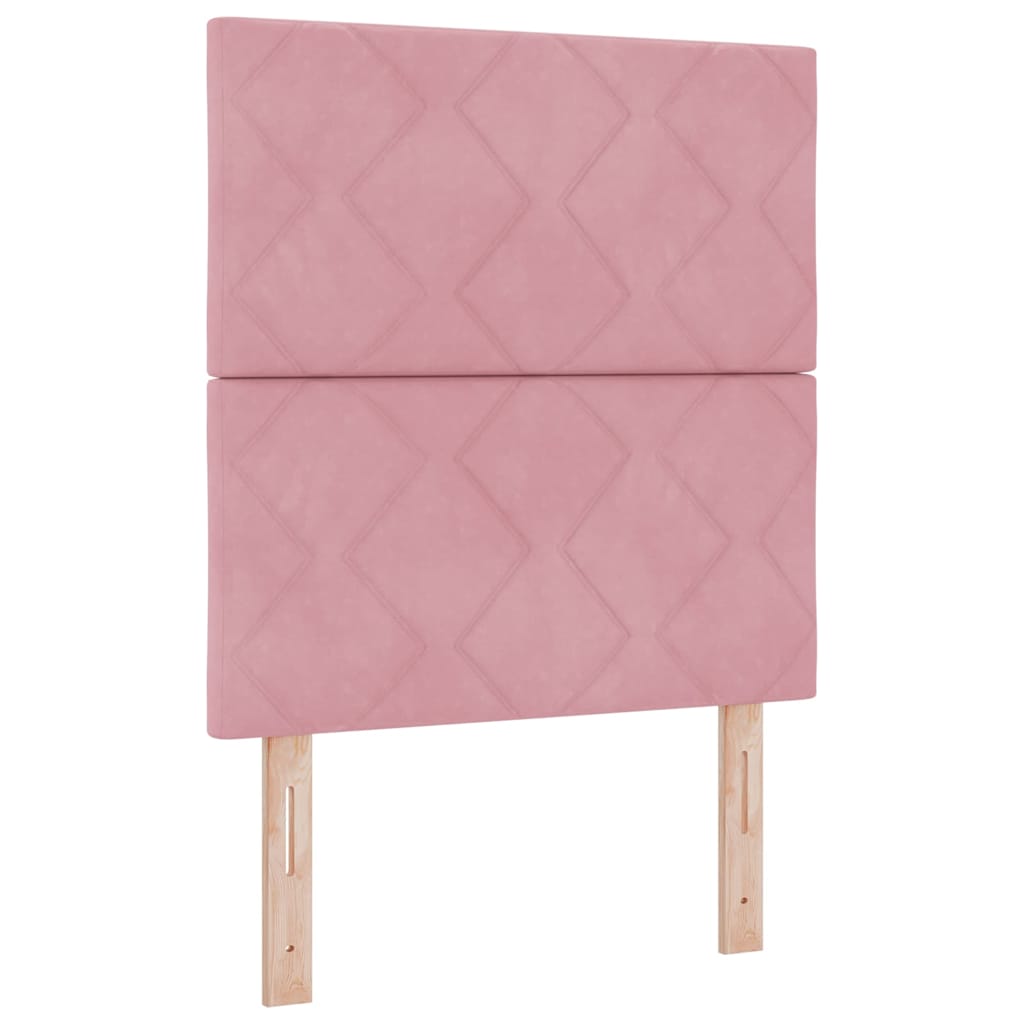 Led-sengegavl Med Led -strimmellys Lyserød 80 Cm Fløjl - Billede 2