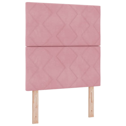 Led-sengegavl Med Led -strimmellys Lyserød 80 Cm Fløjl - Billede 2