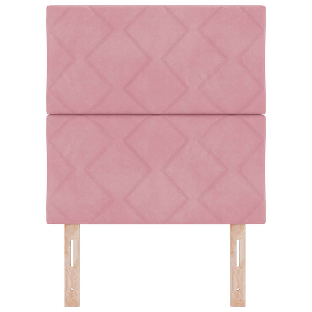 Led-sengegavl Med Led -strimmellys Lyserød 80 Cm Fløjl - Billede 6