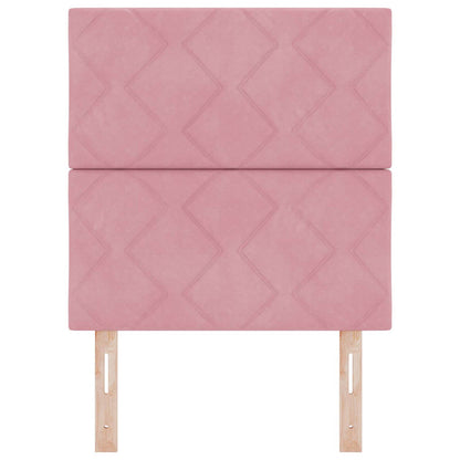 Led-sengegavl Med Led -strimmellys Lyserød 80 Cm Fløjl - Billede 6