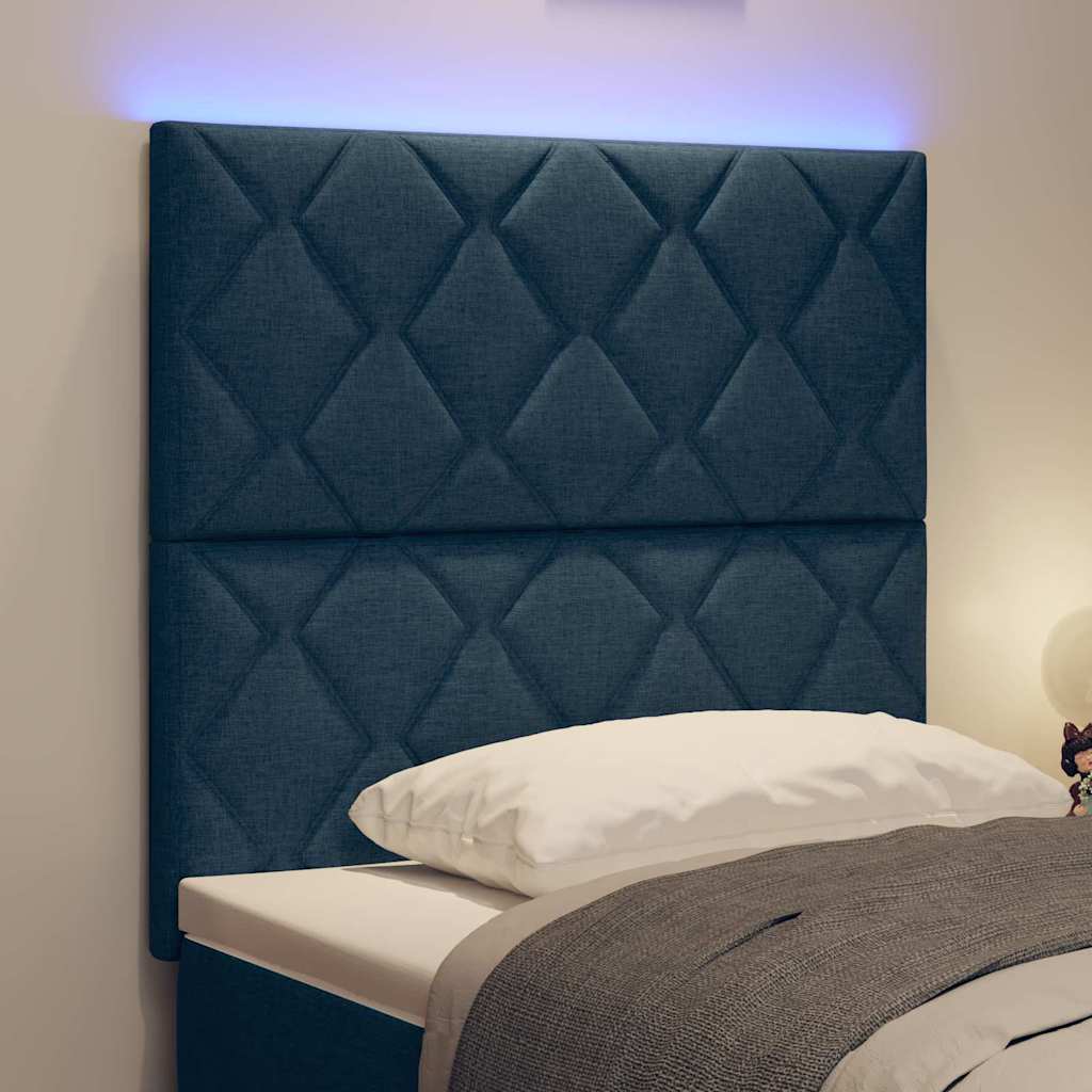 Hovedgærde Med Led -strimmellys Med Hovedgærde Blå 90 Cm Stof - Billede 5