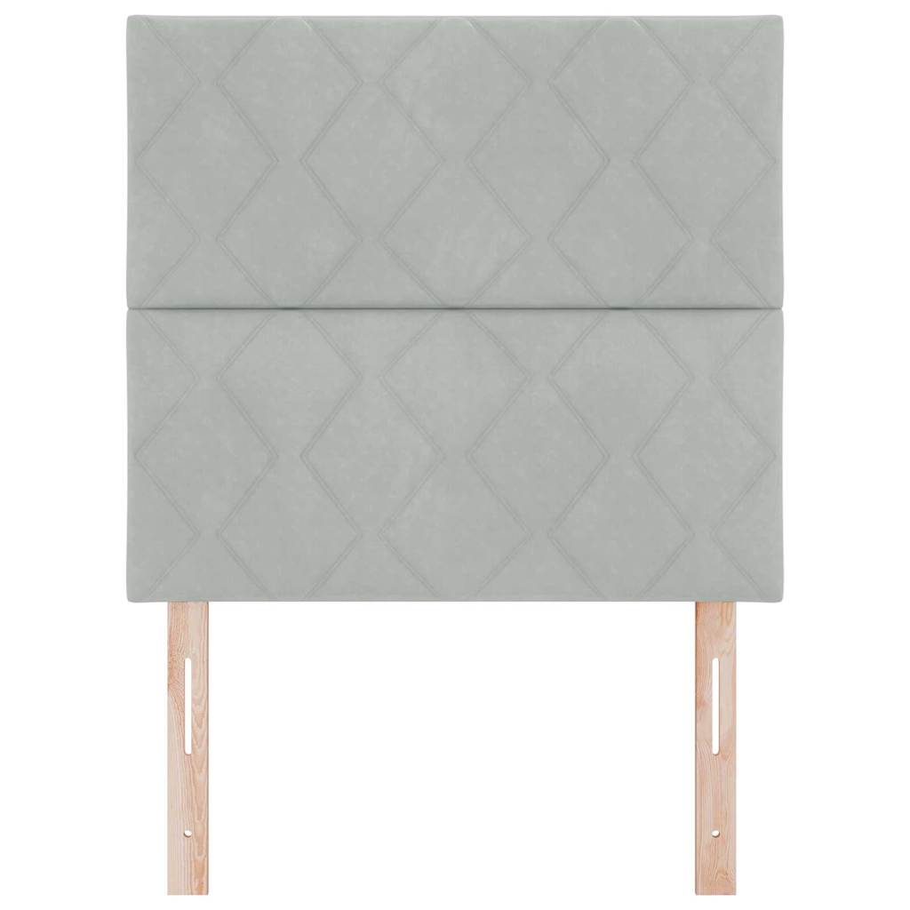 Led-sengegavl Med Led -strimmellys Lysegrå 100 Cm Fløjl - Billede 6