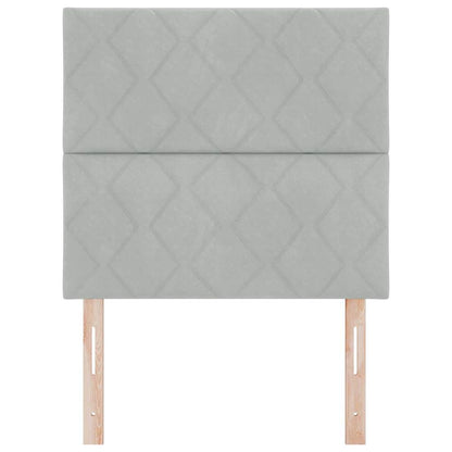 Led-sengegavl Med Led -strimmellys Lysegrå 100 Cm Fløjl - Billede 6