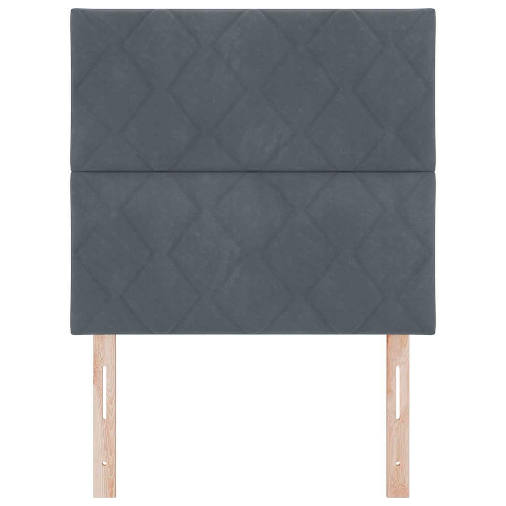 Led-sengegavl Med Led -strimmellys Mørkegrå 100 Cm Fløjl - Billede 6
